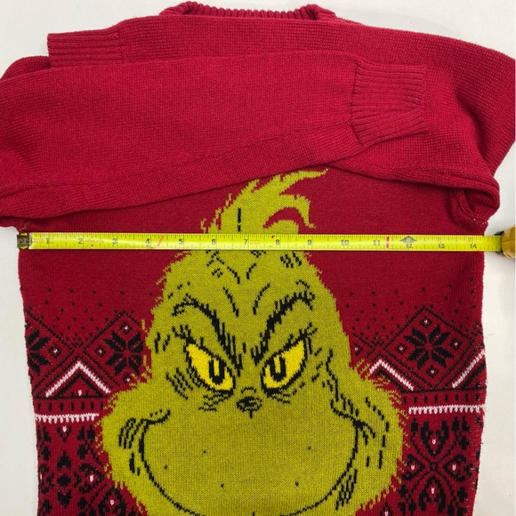 The Grinch Boys Small Red Knit Holiday Sweater Christmas Dr. Seuss 2023 - Picture 12 of 15